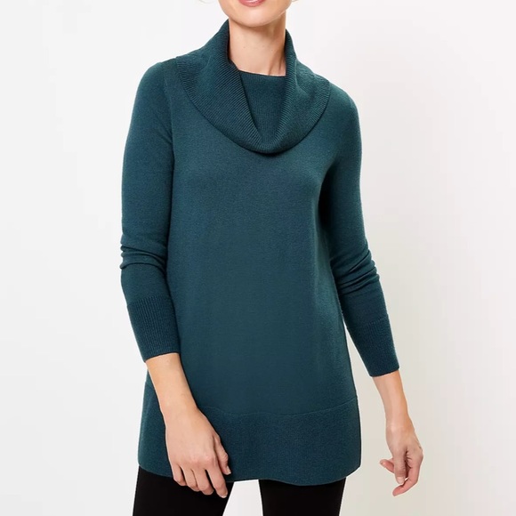 funnel neck tunic sweater